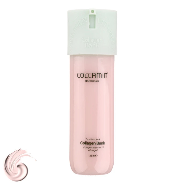 کرم مرطوب کننده صورت و گردن کلامین مدل Collagen bank حجم۱۲۵ میل